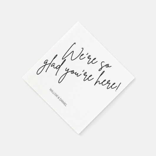 Moderne Minimal wir sind so glücklich, dass Sie hi Serviette (Ecke)