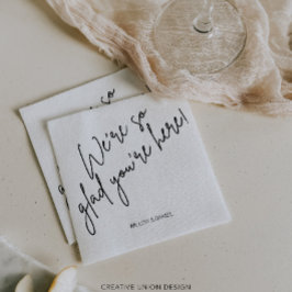 Moderne Minimal wir sind so glücklich, dass Sie hi Serviette