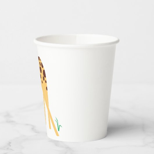 Moderne Minimal Yellow Giraffe Babydusche Geburtst Pappbecher (Links)