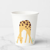 Moderne Minimal Yellow Giraffe Babydusche Geburtst Pappbecher (Vorderseite)
