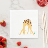 Moderne Minimal Yellow Giraffe Babydusche Geburtst Serviette (Beispiel)