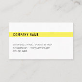 Moderne Minimal-Yellow-Square-Visitenkarten Visitenkarte (Rückseite)