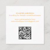 Moderne Minimal Yellow Typografy Custom QR Code Quadratische Visitenkarte (Rückseite)