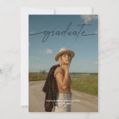 Moderne Minimal-Zwei-Foto-Graduierungsparty Einladung (Vorderseite)