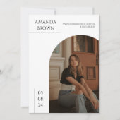 Moderne Minimal-Zwei-Foto-Graduierungsparty Einladung (Vorderseite)