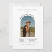 Moderne Minimal-Zwei-Foto-Graduierungsparty Einladung (Rückseite)