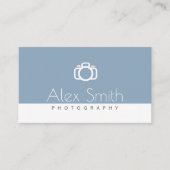 moderne minimalblaue Textfotografie Visitenkarte (Vorderseite)