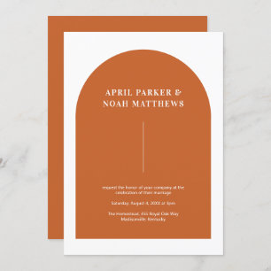 Moderne Minimalbogenform Typografie Burnt Orange Einladung