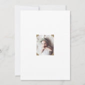 Moderne MinimalCalligraphy Baby Foto Dedication Einladung (Rückseite)