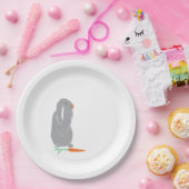 Moderne Minimaldusche Graubraun Geburtstagsdusche Pappteller (Party)