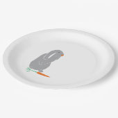 Moderne Minimaldusche Graubraun Geburtstagsdusche Pappteller (Schrägansicht)