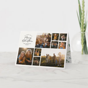Moderne minimale 11 Foto botanische Familie Feiertagskarte