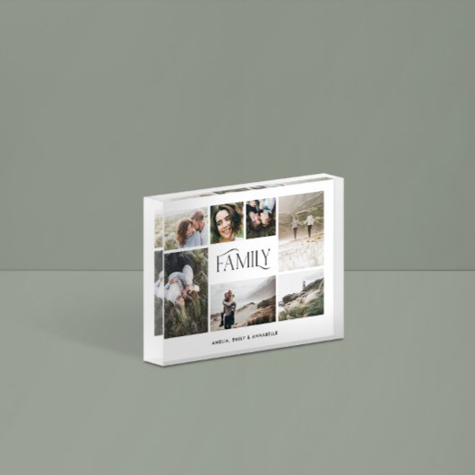 Moderne minimale 7-Foto-Familie elegant Fotoblock