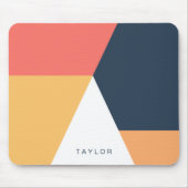 Moderne minimale abstrakt geometrische Orangenmari Mousepad (Vorne)