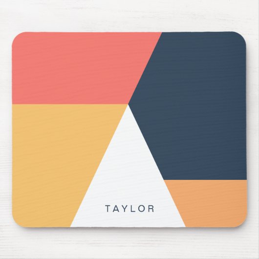 Moderne minimale abstrakt geometrische Orangenmari Mousepad (Vorne)