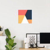 Moderne minimale abstrakt geometrische Orangenmari Poster (Heimbüro)