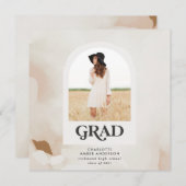 Moderne minimale abstrakte Foto Collage Graduate i Einladung (Vorne/Hinten)