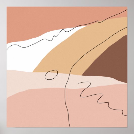 Moderne, minimale abstrakte geometrische, warme Fa Poster (Vorne)