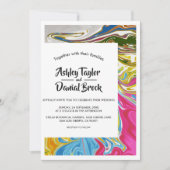 Moderne minimale Abstrakte künstlerische Hochzeit Einladung (Vorderseite)