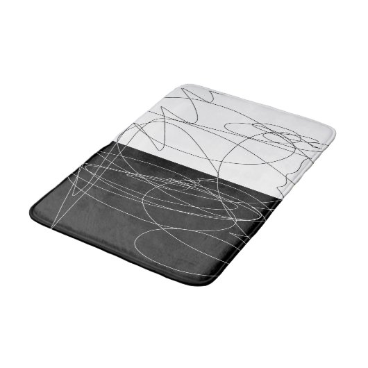 Moderne minimale abstrakte Schreib-Linie-Kunst Badematte (Schrägansicht)