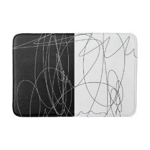 Moderne minimale abstrakte Schreib-Linie-Kunst Badematte