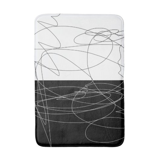 Moderne minimale abstrakte Schreib-Linie-Kunst Badematte (Vorderseite Vertikal)