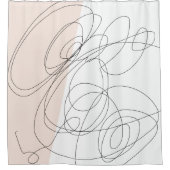 Moderne minimale abstrakte Schreib-Linie-Kunst Duschvorhang (Vorderseite)