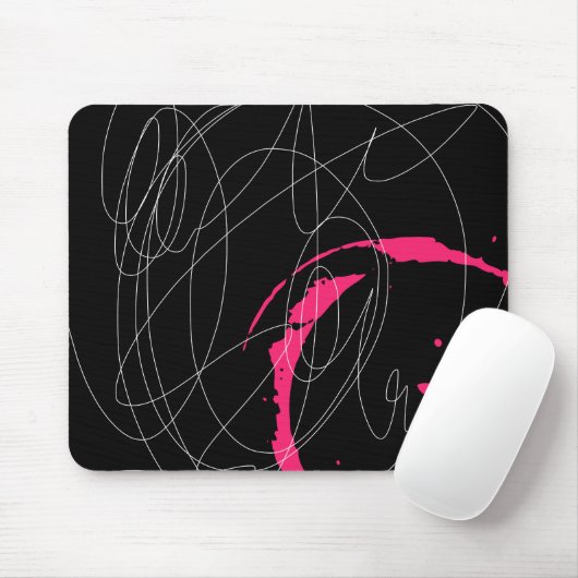 Moderne minimale abstrakte Skriptlinien-Kunst Mousepad (Mit Mouse)