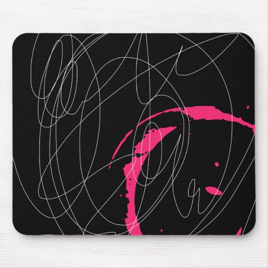 Moderne minimale abstrakte Skriptlinien-Kunst Mousepad (Vorne)