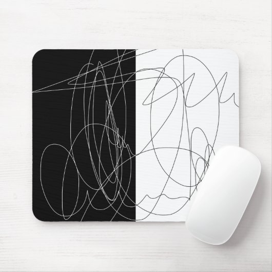 Moderne minimale abstrakte Skriptlinien-Kunst Mousepad (Mit Mouse)