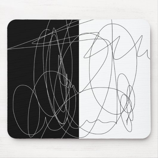 Moderne minimale abstrakte Skriptlinien-Kunst Mousepad (Vorne)