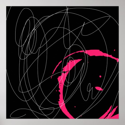 Moderne minimale abstrakte Skriptlinien-Kunst Poster (Vorne)