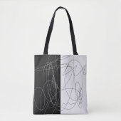 Moderne minimale abstrakte Skriptlinien-Kunst Tasche (Vorderseite)