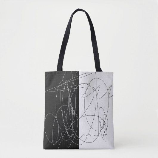 Moderne minimale abstrakte Skriptlinien-Kunst Tasche (Vorderseite)