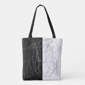Moderne minimale abstrakte Skriptlinien-Kunst Tasche (Rückseite)