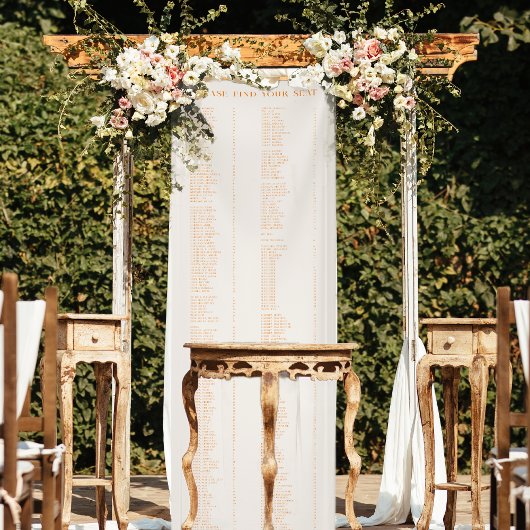 Moderne minimale alphabetische Sitzkarte Banner