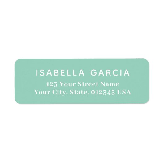 Moderne minimale Aquamarine Rücksendeadresse (Vorne)