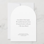 Moderne Minimale Arch-Foto Christliche Erwachsenen Einladung (Rückseite)