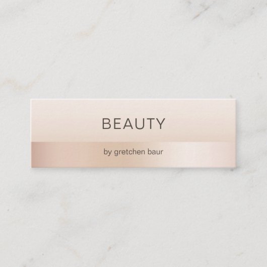 Moderne, minimale Beige - Hautfarbe Mini Visitenkarte (Vorderseite)