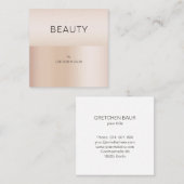 Moderne, minimale Beige Hautfarbe Quadratische Visitenkarte (Vorne/Hinten)