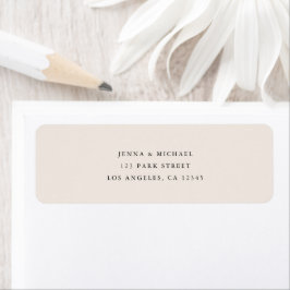 Moderne minimale beige Hochzeits-Rücksendeadresse