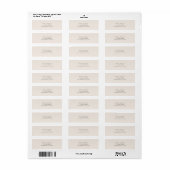 Moderne minimale beige Hochzeits-Rücksendeadresse (Vorne)