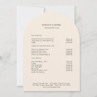 Moderne, minimale, beige, Salon-Preisliste