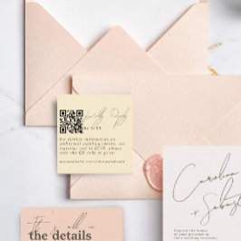 Moderne minimale blassgelbe UAWG QR-Code-Karte Begleitkarte