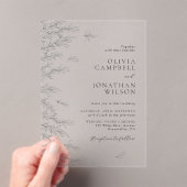 Moderne Minimale Blätter Botanische Hochzeit Acryleinladungen (Insitu (Handheld))