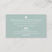 Moderne minimale blaue Schrift Ordnung Vielen Dank Visitenkarte (Rückseite)