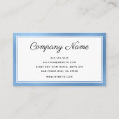 Moderne minimale Blaufolie Visitenkarte (Rückseite)