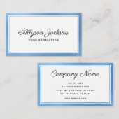 Moderne minimale Blaufolie Visitenkarte (Vorne/Hinten)