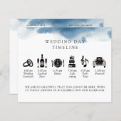 Moderne, minimale, Blue Wedding Timeline und Progr (Vorne/Hinten)