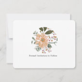 Moderne Minimale Blumenhochzeit spart das Datum (Rückseite)